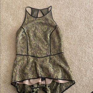 Bcbg black and gold top